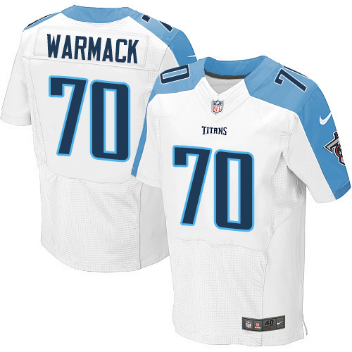 Men's Elite Chance Warmack Nike Jersey White Road - #70 NFL Tennessee Titans